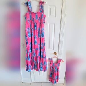 Crown and Ivy Mommy and Me pineapple dresses